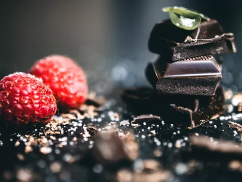 Hlavní ingredience na přípravu čokoládového dezertu
