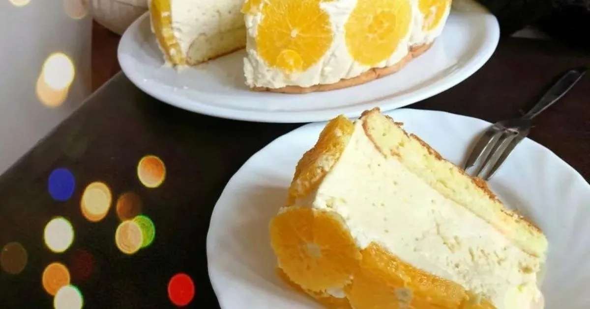 Obrázek receptu na pomerančový dort s krémem.