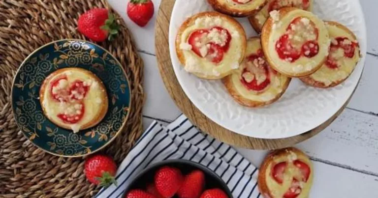 Obrázek receptu na kynuté koláče s jahodami.