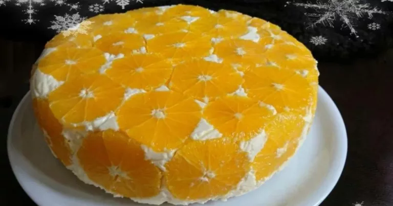 Obrázek receptu na pomerančový dort s krémem.