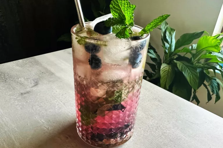 Recept s postupem přípravy na nealkoholické mojito: Mojito s borůvkami a mátou