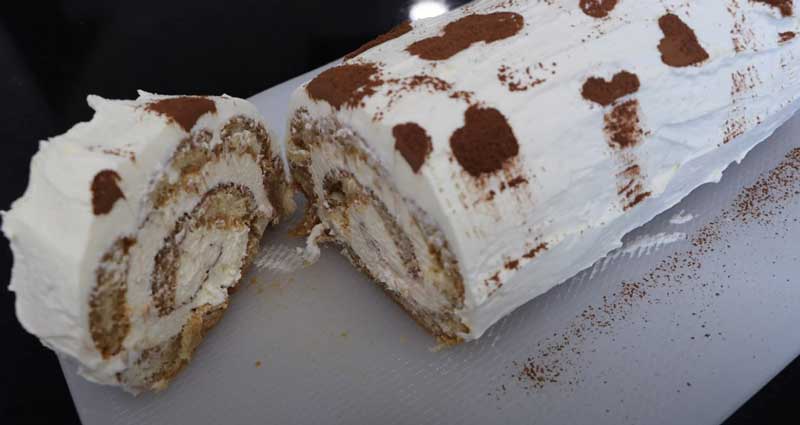 Tiramisu nepečená roláda bez vajec.