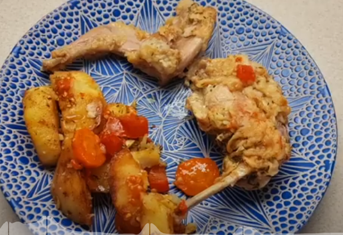 Obrázek k receptu: Lahodný a snadný oběd z nejzdravějšího masa: Králík na zelenině