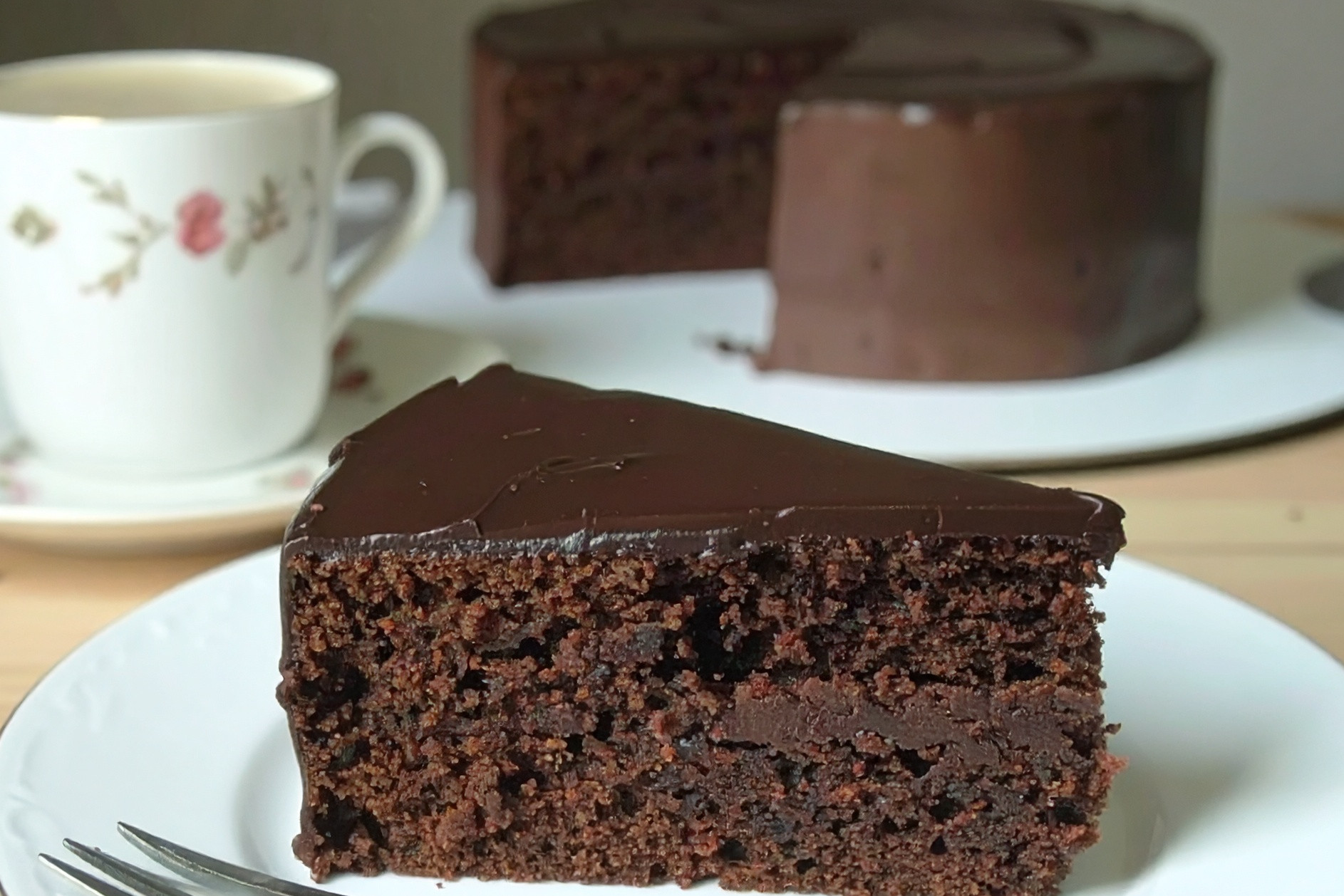 Obrázek k receptu na Veganský čokoládový Sachr dort