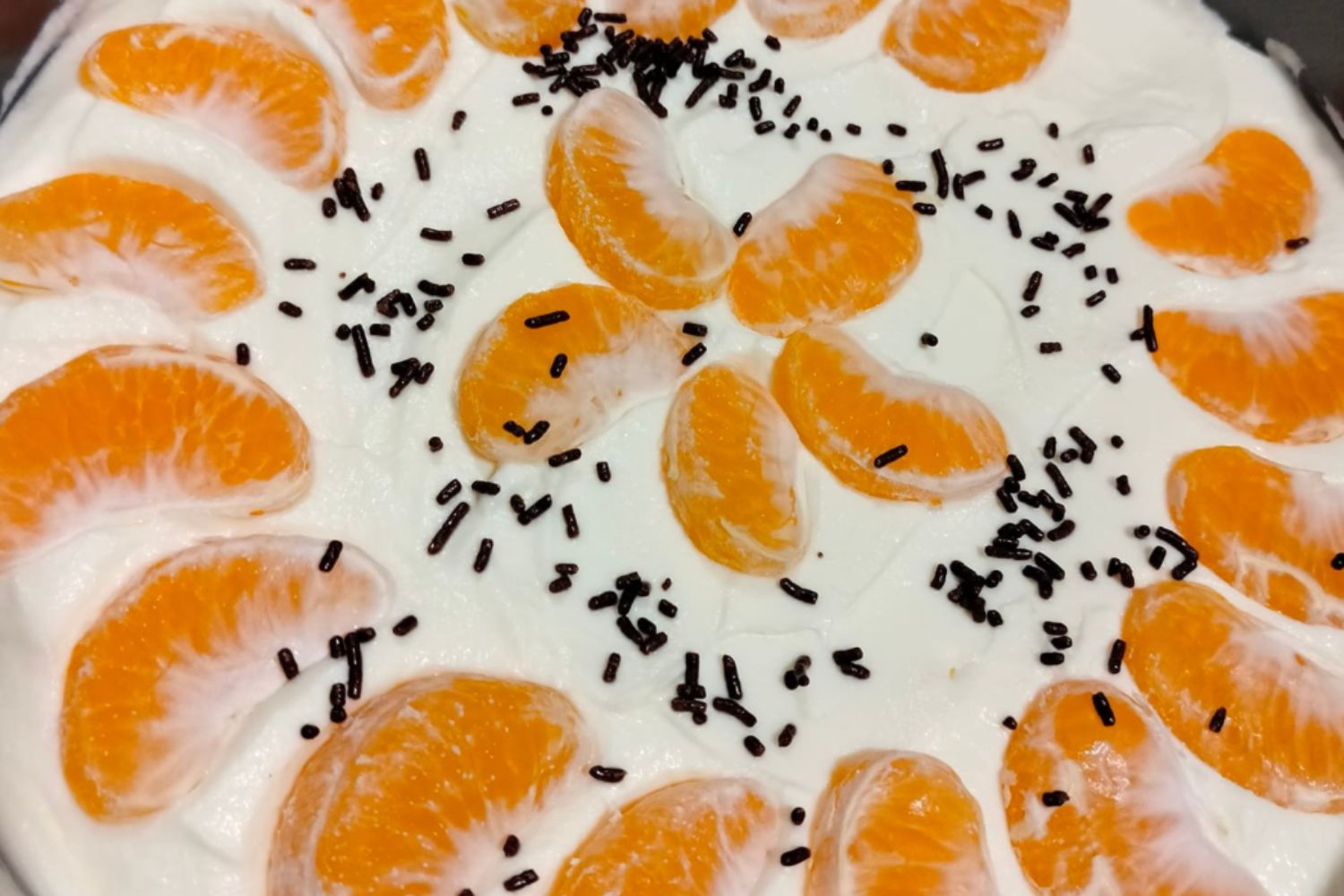 Obrázek receptu na Nepečený cheesecake z Lotus sušenek s Mascarpone a mandarinkami - mandarinkový sen bez pečení