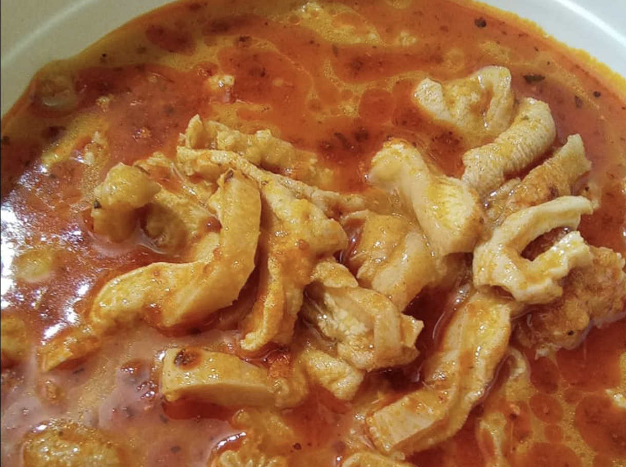 Dršťková polévka, připravená bez mouky