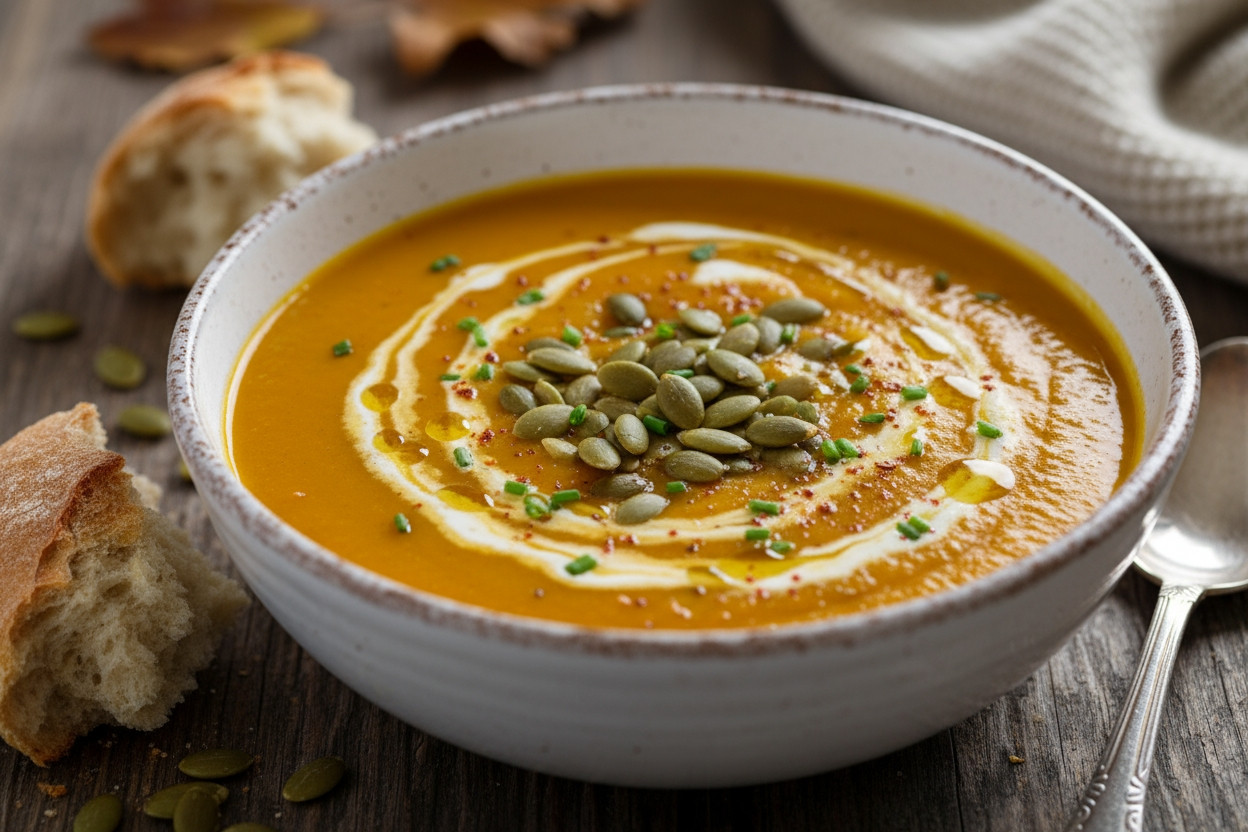 Obrázek k receptu na krémovou dýňovou polévku