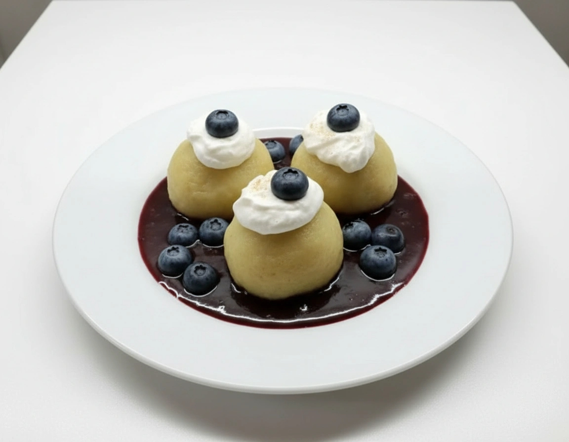 Obrázek k receptu na borůvkové knedlíky s tvarohem a žahourem