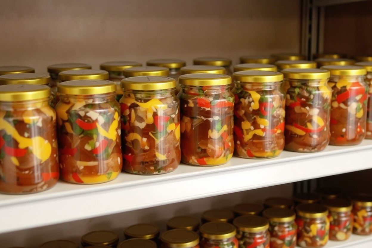 Obrázek receptu na paprikový salát s lilkem a česnekem na zimu