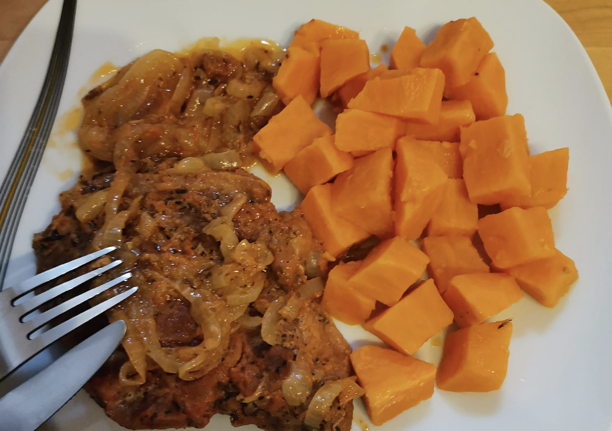 Obrázek k receptu na chilli krkovičku s batáty