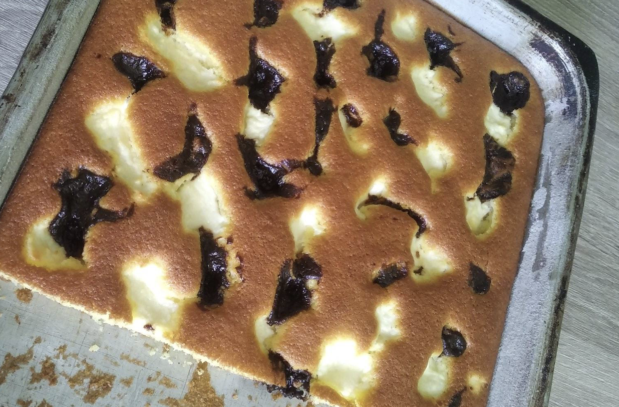 Obrázek k receptu na buchtu s tvarohem a povidly