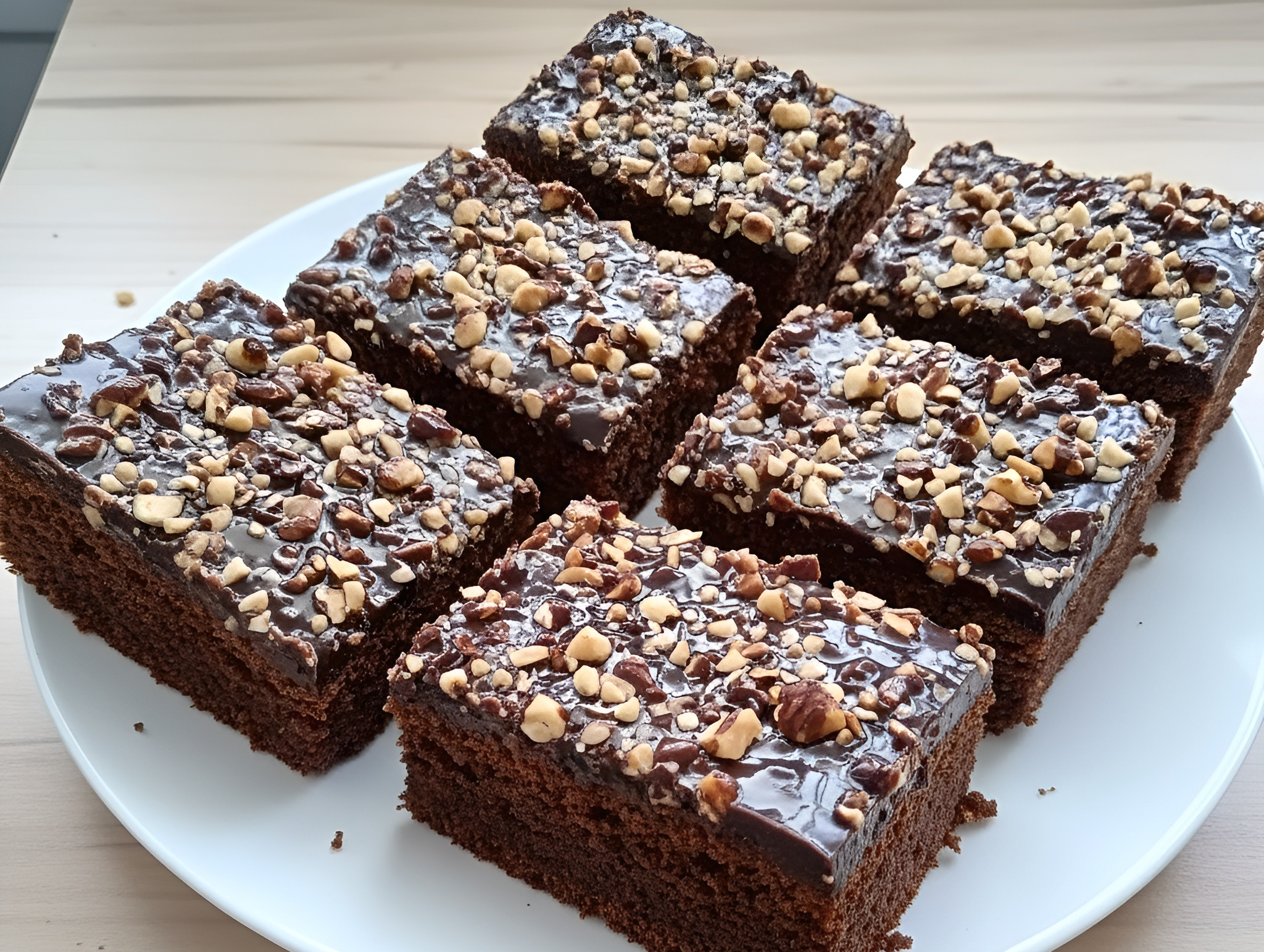 Obrázek receptu na Kakaovou buchtu, plnou jablek a ořechů, už ta vůně říká, že se peče něco domácího