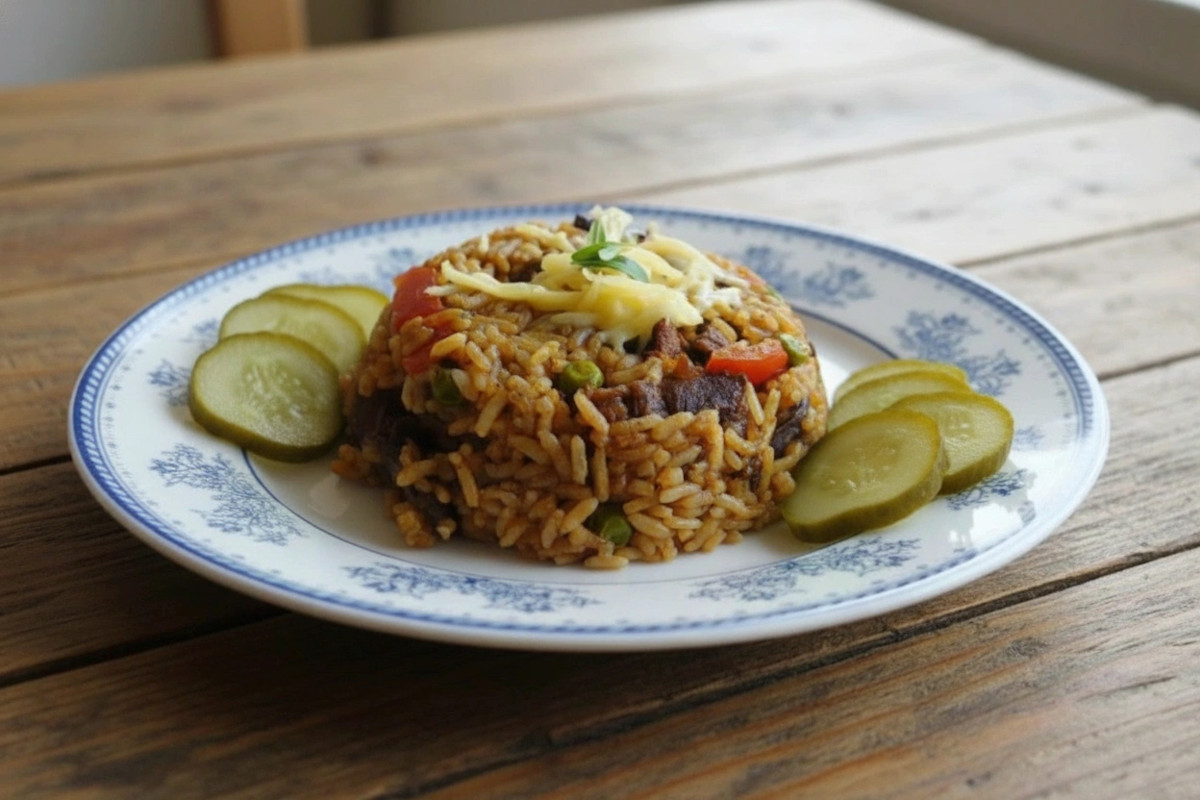 Obrázek receptu na Zeleninovo-masové - nazývané i srbské rizoto - barevná směs chutí, která zahřeje i zasytí