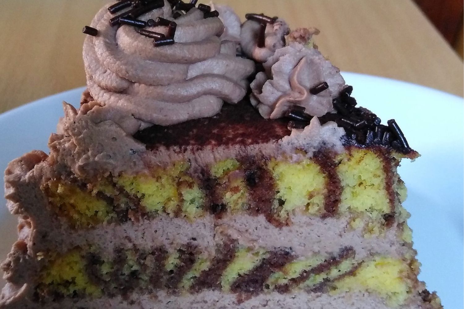 Obrázek receptu na Zebra dort s čokošlehačkovým krémem - domácí dortík pečený s láskou