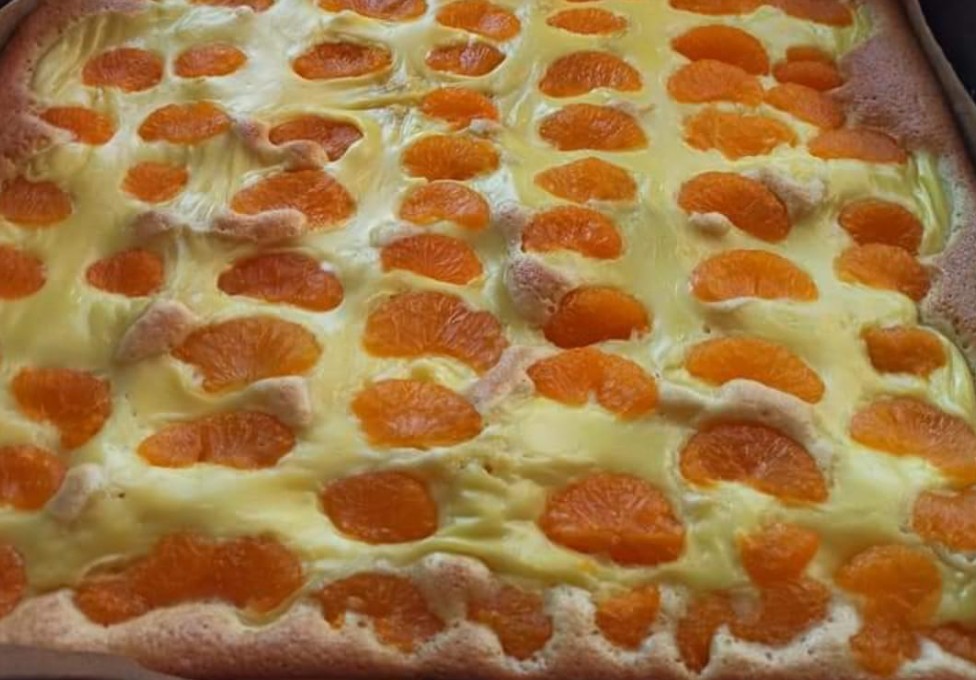 Obrázek k receptu na litý mandarinkový koláč s pudinkem