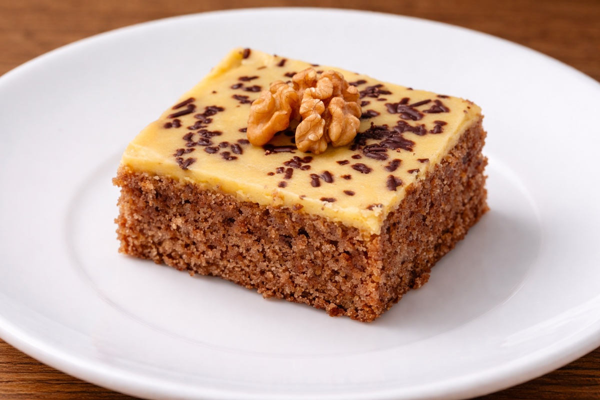 Ořechové řezy se žloutkovou polevou