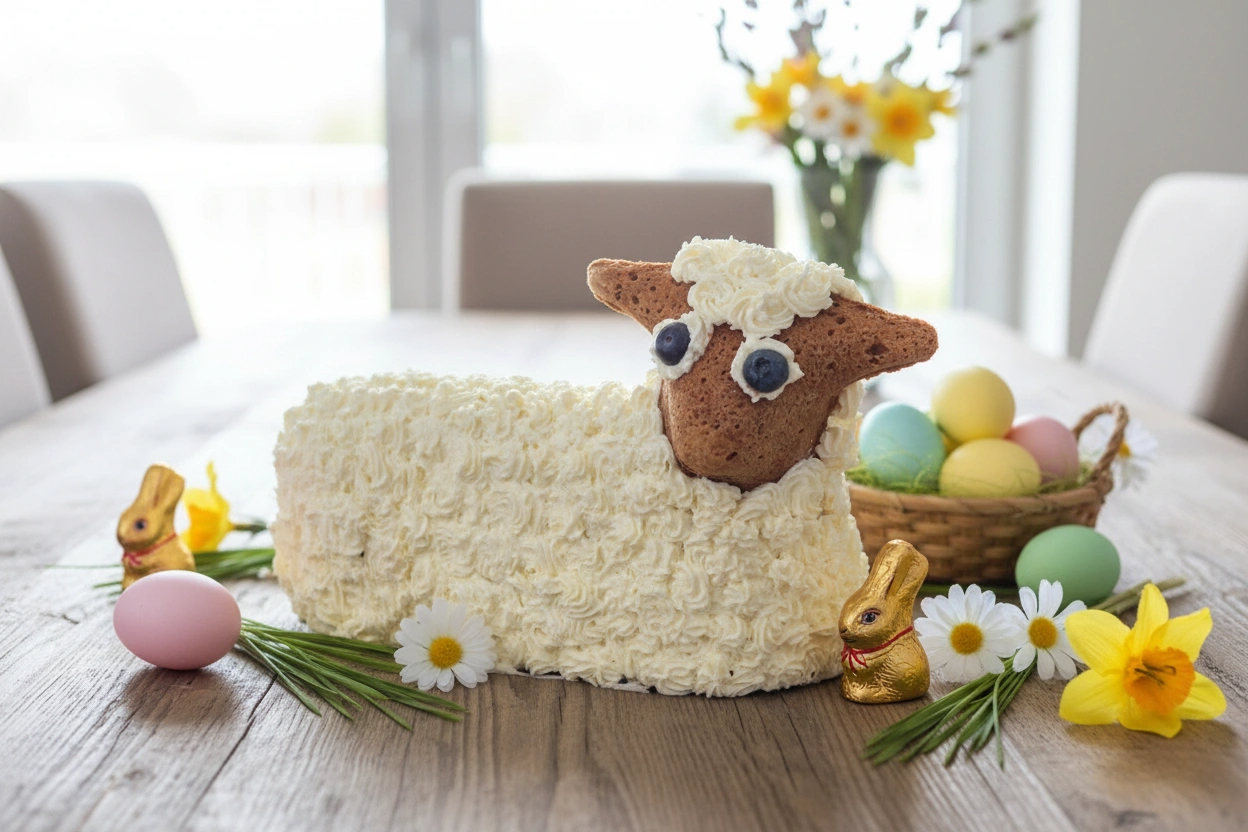 Obrázek receptu na Vymazleného kudrnatého velikonočního beránka s tvarohovým krémem