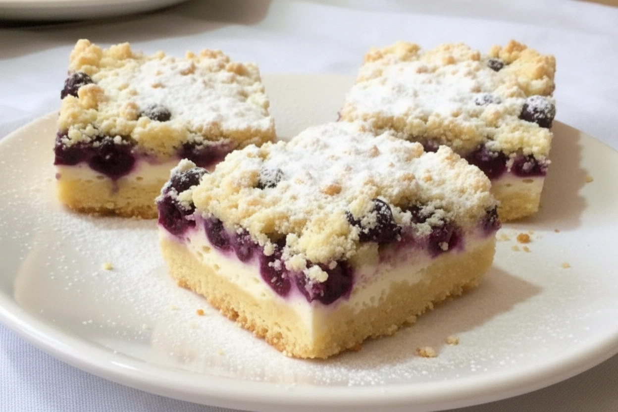 Obrázek k receptu na drobenkový koláč s tvarohem a borůvkami