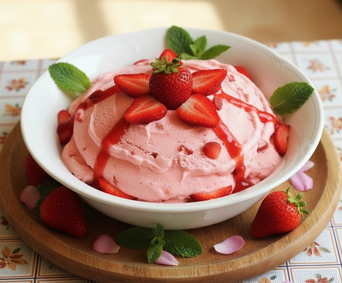 Obrázek k receptu na jahodovou light zmrzlinu