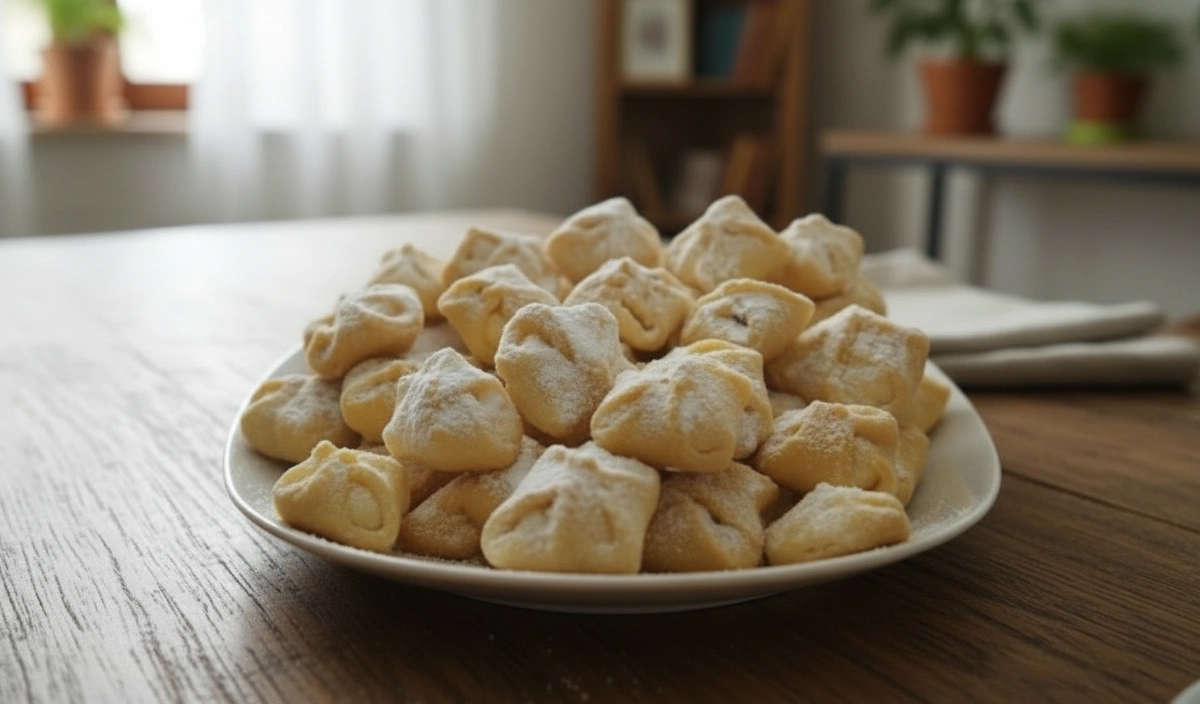 Obrázek k receptu na Šlehačkové šátečky s jemnou tvarohovou náplní, tak křehké, že se rozplynou v puse